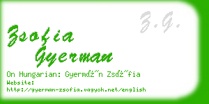 zsofia gyerman business card